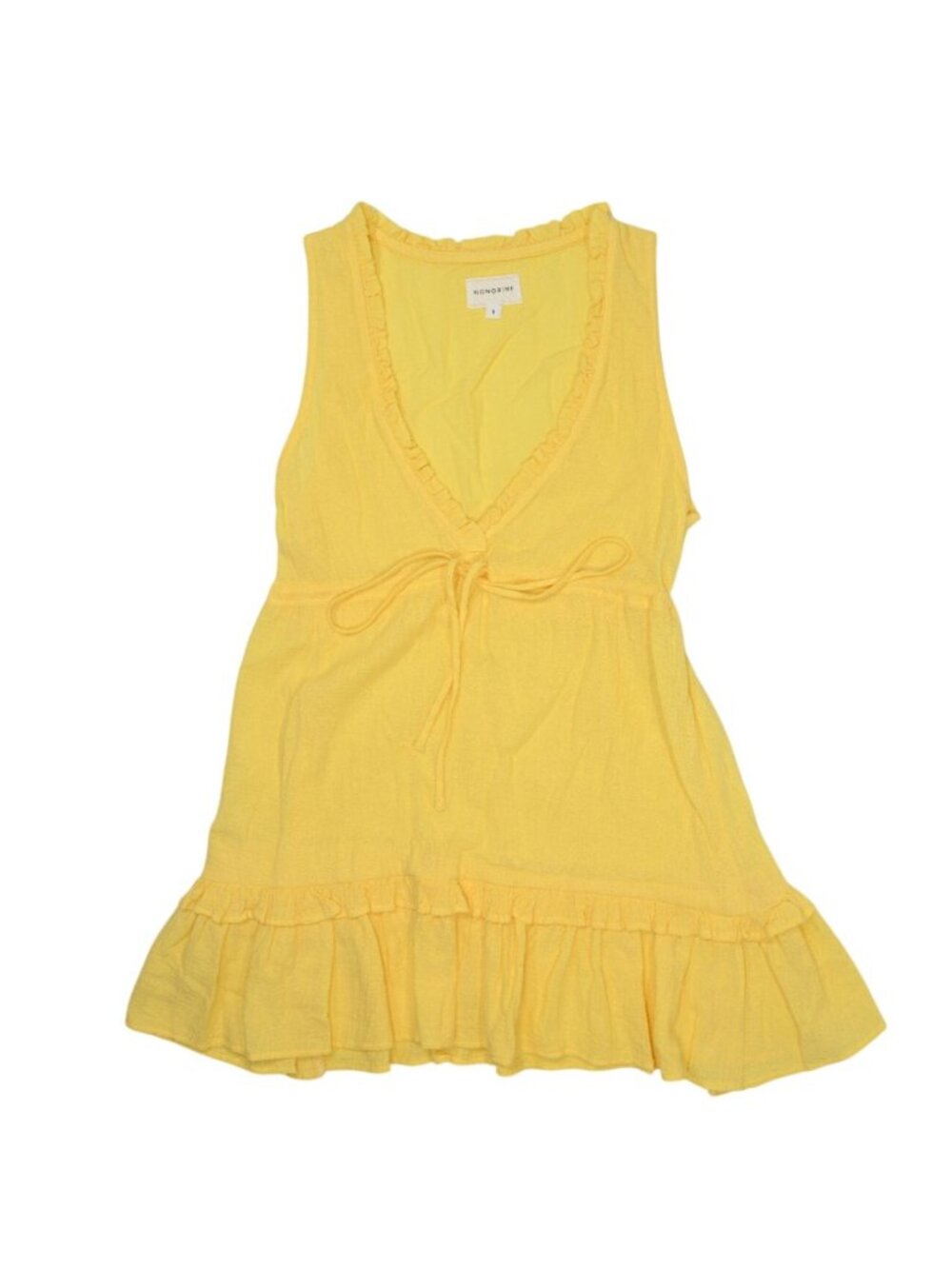 Honorine V-Neck Ruffle Dress in Yellow